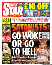 Daily Star Sunday (UK) Newspaper Front Page for 26 February 2023