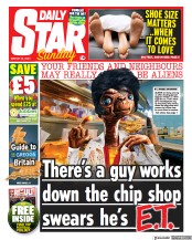 Daily Star Sunday (UK) Newspaper Front Page for 26 March 2023