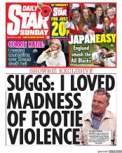 Daily Star Sunday (UK) Newspaper Front Page for 27 October 2019