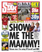 Daily Star Sunday (UK) Newspaper Front Page for 27 December 2020