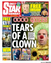 Daily Star Sunday (UK) Newspaper Front Page for 27 June 2021