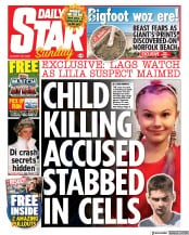 Daily Star Sunday (UK) Newspaper Front Page for 28 August 2022