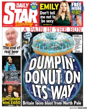 Daily Star Sunday (UK) Newspaper Front Page for 29 January 2023