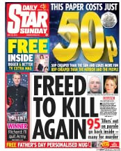 Daily Star Sunday (UK) Newspaper Front Page for 29 May 2016