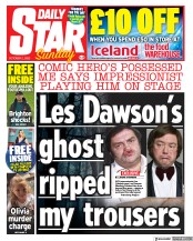 Daily Star Sunday (UK) Newspaper Front Page for 2 October 2022