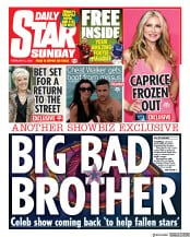 Daily Star Sunday (UK) Newspaper Front Page for 2 February 2020