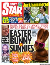 Daily Star Sunday (UK) Newspaper Front Page for 2 April 2023