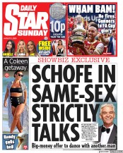 Daily Star Sunday (UK) Newspaper Front Page for 2 August 2020