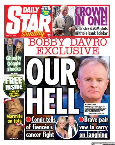 Daily Star Sunday Newspaper Front Page (UK) for 30 April 2023