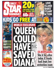 Daily Star Sunday (UK) Newspaper Front Page for 30 July 2017