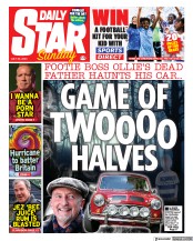 Daily Star Sunday (UK) Newspaper Front Page for 30 July 2023