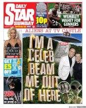 Daily Star Sunday (UK) Newspaper Front Page for 30 August 2020