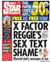 Daily Star Sunday (UK) Newspaper Front Page for 31 January 2016