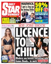 Daily Star Sunday (UK) Newspaper Front Page for 31 January 2021