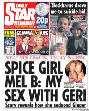 Daily Star Sunday (UK) Newspaper Front Page for 31 March 2019