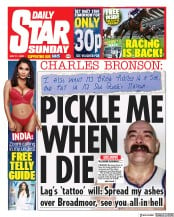 Daily Star Sunday (UK) Newspaper Front Page for 31 May 2020