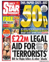 Daily Star Sunday (UK) Newspaper Front Page for 3 April 2016