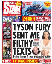 Daily Star Sunday (UK) Newspaper Front Page for 4 June 2017