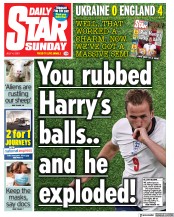 Daily Star Sunday (UK) Newspaper Front Page for 4 July 2021