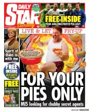 Daily Star Sunday (UK) Newspaper Front Page for 4 September 2022
