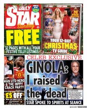 Daily Star Sunday (UK) Newspaper Front Page for 5 December 2021