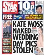 Daily Star Sunday (UK) Newspaper Front Page for 5 March 2017