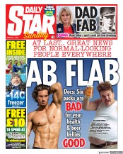 Daily Star Sunday (UK) Newspaper Front Page for 5 March 2023
