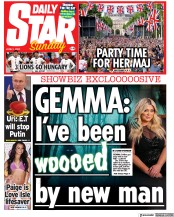 Daily Star Sunday (UK) Newspaper Front Page for 5 June 2022