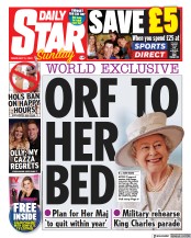 Daily Star Sunday (UK) Newspaper Front Page for 6 February 2022