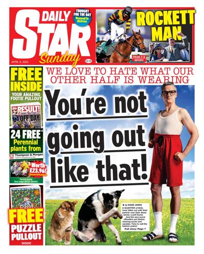 Daily Star Sunday Newspaper Front Page (UK) for 6 April 2025