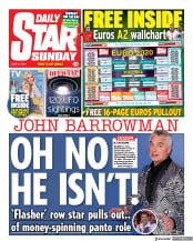 Daily Star Sunday (UK) Newspaper Front Page for 6 June 2021