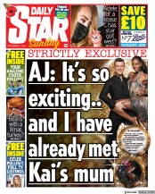 Daily Star Sunday (UK) Newspaper Front Page for 7 November 2021