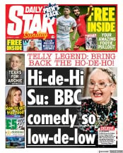 Daily Star Sunday front page for 7 August 2022