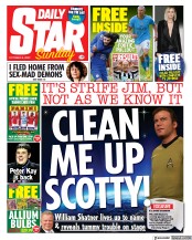 Daily Star Sunday (UK) Newspaper Front Page for 9 October 2022