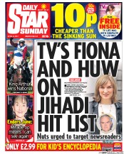 Daily Star Sunday (UK) Newspaper Front Page for 9 April 2017