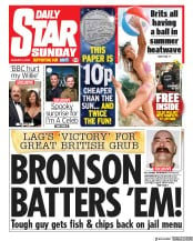 Daily Star Sunday (UK) Newspaper Front Page for 9 August 2020