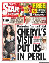 Daily Star Sunday (UK) Newspaper Front Page for 10 November 2013