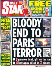 Daily Star Sunday Newspaper Front Page (UK) for 10 January 2015