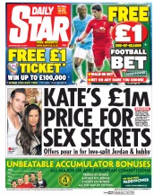 Daily Star Sunday (UK) Newspaper Front Page for 10 May 2014