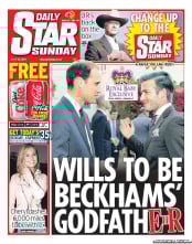 Daily Star Sunday (UK) Newspaper Front Page for 10 July 2011
