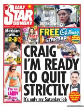 Daily Star Sunday (UK) Newspaper Front Page for 11 November 2012