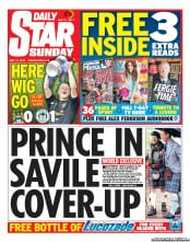 Daily Star Sunday Newspaper Front Page (UK) for 12 May 2013