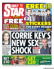 Daily Star Sunday Newspaper Front Page (UK) for 14 December 2013