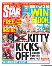 Daily Star Sunday (UK) Newspaper Front Page for 16 October 2011