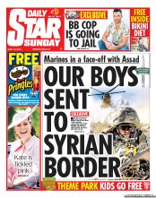 Daily Star Sunday (UK) Newspaper Front Page for 16 June 2013
