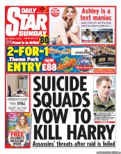 Daily Star Sunday (UK) Newspaper Front Page for 16 September 2012