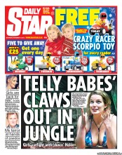 Daily Star Sunday (UK) Newspaper Front Page for 17 November 2012