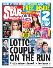 Daily Star Sunday (UK) Newspaper Front Page for 17 July 2011