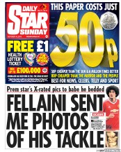 Daily Star Sunday (UK) Newspaper Front Page for 18 October 2015
