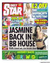 Daily Star Sunday (UK) Newspaper Front Page for 18 January 2014